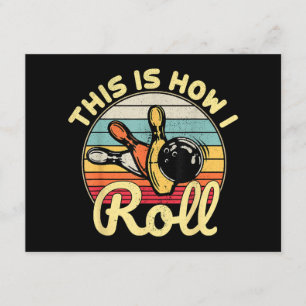 Carte D'accompagnement C'Est Comme Ça Que Je Roule Retro Vintage Bowling 