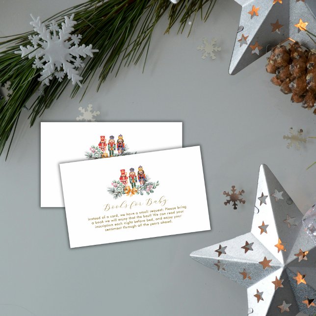 Carte D'accompagnement C'est froid dehors Nutcracker Livres Baby Shower  (It's Cold Outside Nutcracker Books Baby Shower Enclosure Card)
