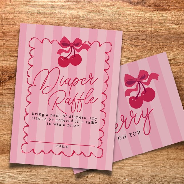 Carte D'accompagnement C'est la cerise sur le chapeau rose de bébé Raffle (Créateur téléchargé)