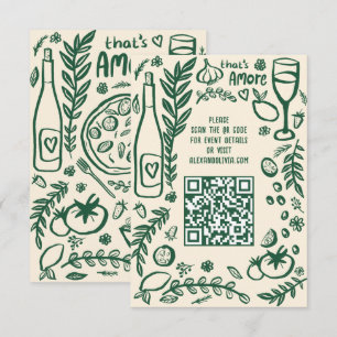 Carte D'accompagnement C'est la nourriture italienne Amore QR code de mar