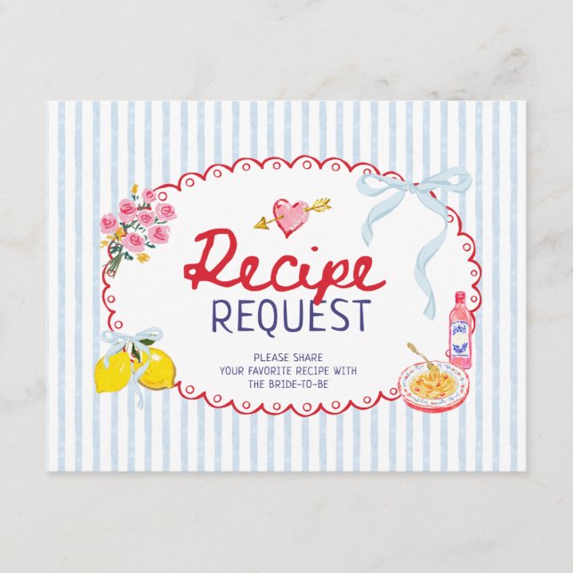 Carte D'accompagnement C'est l'amour demande de recette de douche de mari (Devant)