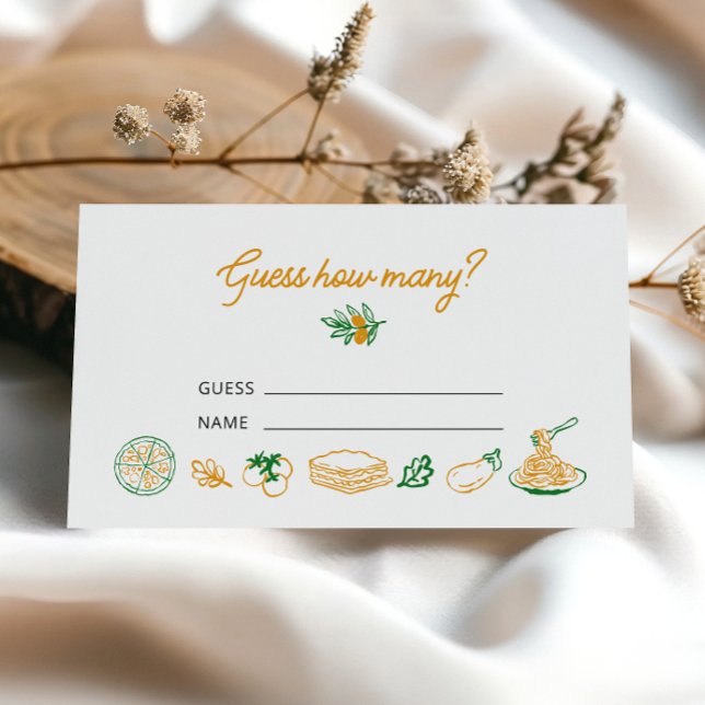 Carte D'accompagnement C'est plus rustique italien Devinez combien (Créateur téléchargé)