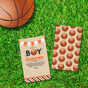 Carte D'accompagnement C'est un garçon ! Baby shower de basket-ball Déche