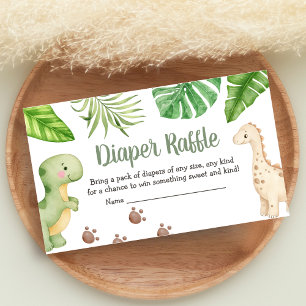 Carte D'accompagnement C'est un garçon Baby Shower Diaper Raffle Dinosaur