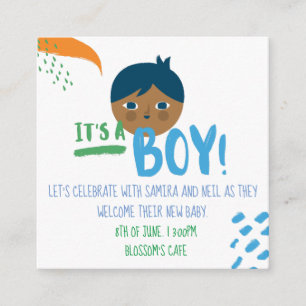 Carte D'accompagnement C'est un garçon baby shower genre révéler