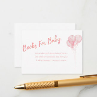 Carte D'accompagnement C'est Une Fille Ballons Rose Livres pour Baby Card