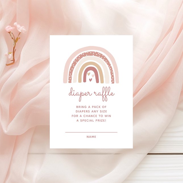 Carte D'accompagnement C'est une fille Boho Rainbow Diaper Raffle (Créateur téléchargé)