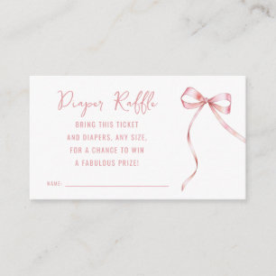 Carte D'accompagnement C'est une fille rose Baby shower béquille Raffle d