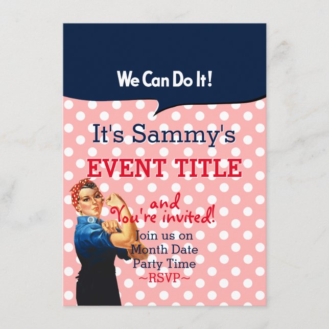 Carte D'accompagnement C'est votre Rosie Party 12 lignes 2 côtés insérer (Devant)