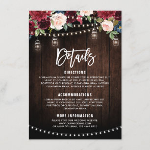 Carte D'accompagnement Chaîne florale de la marine de Bourgogne bocal