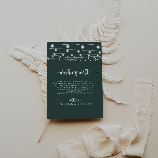 Carte D'accompagnement Chaîne Lights Mariage vert Wish well (Créateur téléchargé)