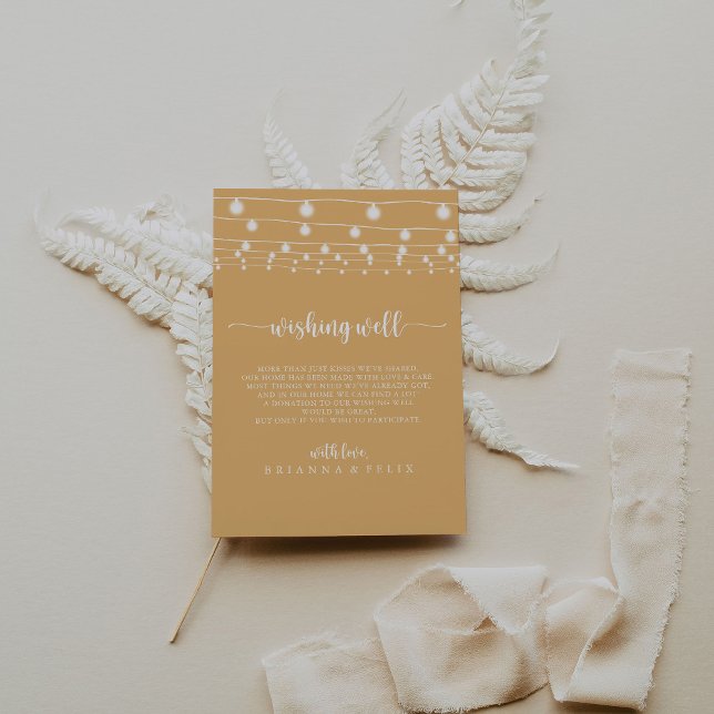 Carte D'accompagnement Chaîne rustique illumine Mariage Jaune Wishing wel (Créateur téléchargé)