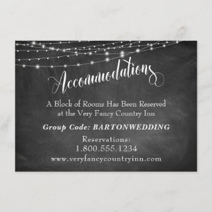 Carte D'accompagnement Chalet & Chaînes de lumière Hébergements Mariages