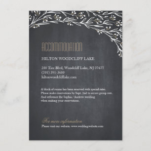 Carte D'accompagnement Chalet fleuri hébergement rustique mariage