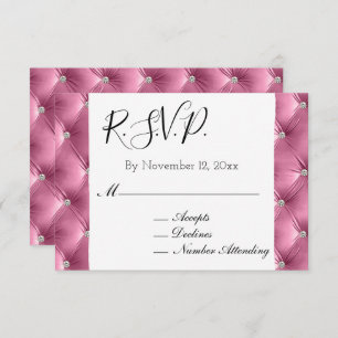 Carte D'accompagnement Chaleureux Chic Soft Rose Faux Velvet Mariage RSVP