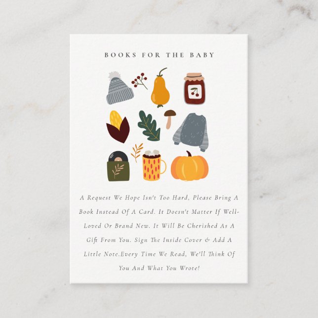 Carte D'accompagnement Chaleureux Livres Essentiels D'Automne Pour Baby s (Devant)