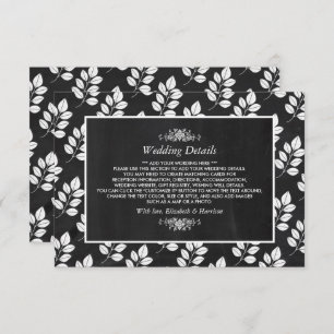 Carte D'accompagnement Chalkboard Floral Leaf Mariage Détail