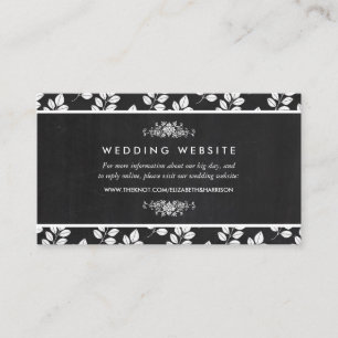 Carte D'accompagnement Chalkboard Floral Leaf Mariage Website