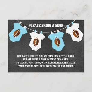 Carte D'accompagnement Chalkboard FOOTBALL Apportez un baby shower LIVRE