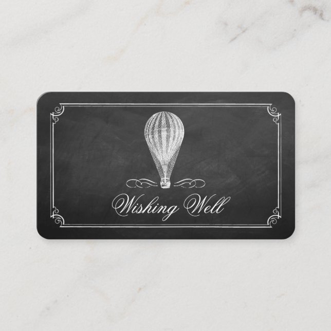 Carte D'accompagnement Chalkboard Hot Air Balloon Collection Mariage (Devant)
