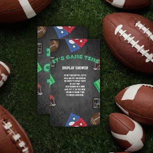 Carte D'accompagnement Chalkboard It's Game Time Football Baby shower