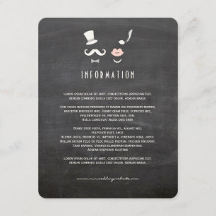 Carte D'accompagnement Chalkboard Mustache Et Lèvres Vintage Chic Mariage