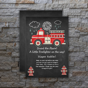 Carte D'accompagnement Chalkboard Sonne l'alarme ! Baby shower de camion-