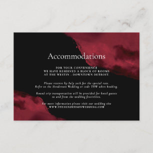Carte D'accompagnement Chambres Romantiques Couleur Rouge Aquarelle
