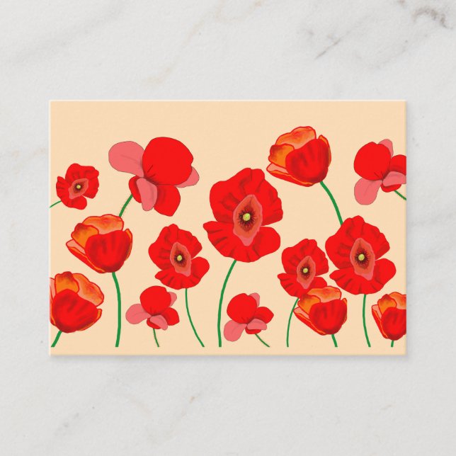 Carte D'accompagnement Champ Red Poppy (Devant)
