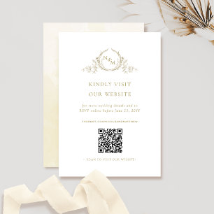 Carte D'accompagnement Champagne Aquarelle Monogramme QR Code/RSVP en lig