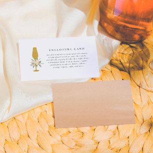 Carte D'accompagnement Champagne & Bouquet Brunch & Fête des mariées Bubb