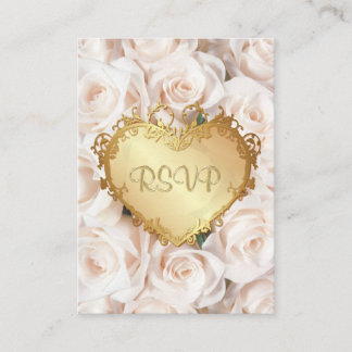 Carte D'accompagnement Champagne Rose Rose Rose Floral Mariage RSVP