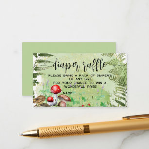 Carte D'accompagnement Champignons de forêt Verdure Baby Diaper Raffle