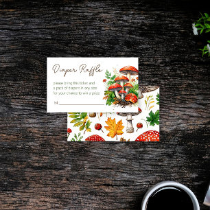 Carte D'accompagnement Champignons de la forêt sauvage baby shower tombol