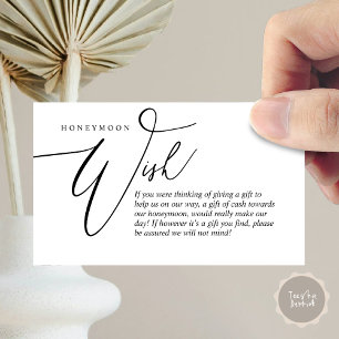 Carte D'accompagnement Chance Lune De Miel, Espèces, Élégance Moderne