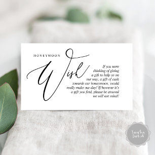 Carte D'accompagnement Chance Lune De Miel, Espèces, Élégance Moderne