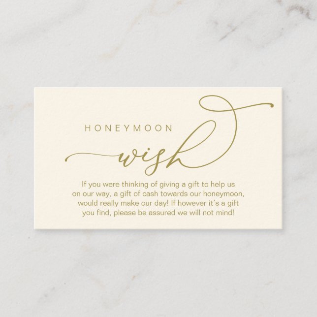 Carte D'accompagnement Chance Lune de Miel mariage, Cadeaux en Espèces Wi (Devant)