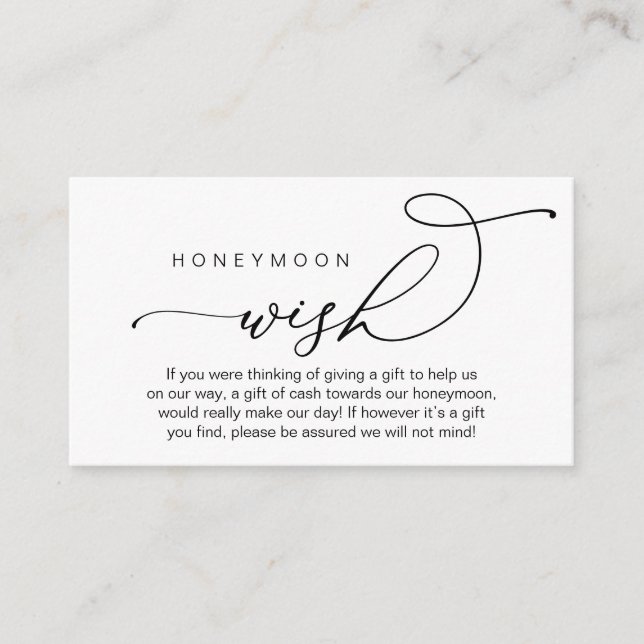 Carte D'accompagnement Chance Lune de Miel mariage, Cadeaux en Espèces Wi (Devant)