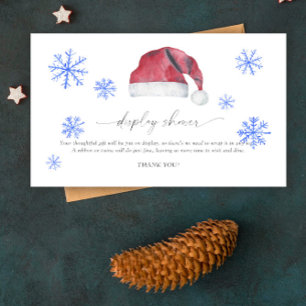 Carte D'accompagnement Chapeau de santa aquarelle - douche d'affichage