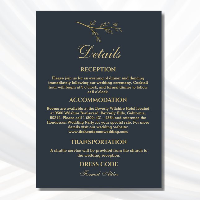 Carte D'accompagnement Charbon Botanique Minimaliste Détails Mariage (Créateur téléchargé)