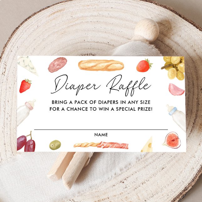 Carte D'accompagnement Charcuterie Baby shower Raffin de couches (Créateur téléchargé)