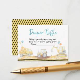 Carte D'accompagnement Chariot de construction Baby shower de chaudière R