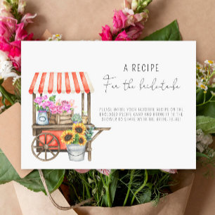 Carte D'accompagnement Chariot de fleurs - Recette pour la future mariée