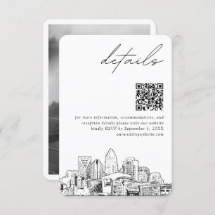 Carte D'accompagnement Charlotte Mariage Détails Moderne QR Code Petit