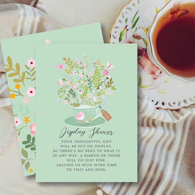 Carte D'accompagnement Charmant Thé Floral Affichage Douche (Créateur téléchargé)