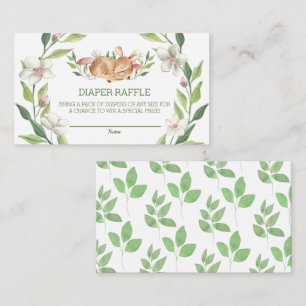 Carte D'accompagnement Charme Der de Bois Vert Floral Déchets Raffle