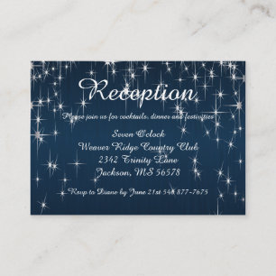 Carte D'accompagnement Charming Star Struck Mariage   bleu marine