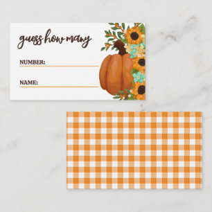 Carte D'accompagnement Charming Sunflowers Guest Montant Baby shower Jeu