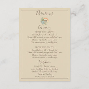 Carte D'accompagnement Charming Tropical Seashell Directions