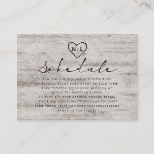 Carte D'accompagnement Charrettes sculptées Rustique Birch Mariage Horair